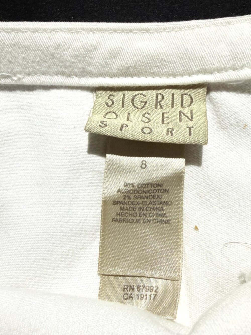 Sigrid Olsen Sport Womens Pants 8 White Multi Floral Cropped Stretch - Picture 7 of 8